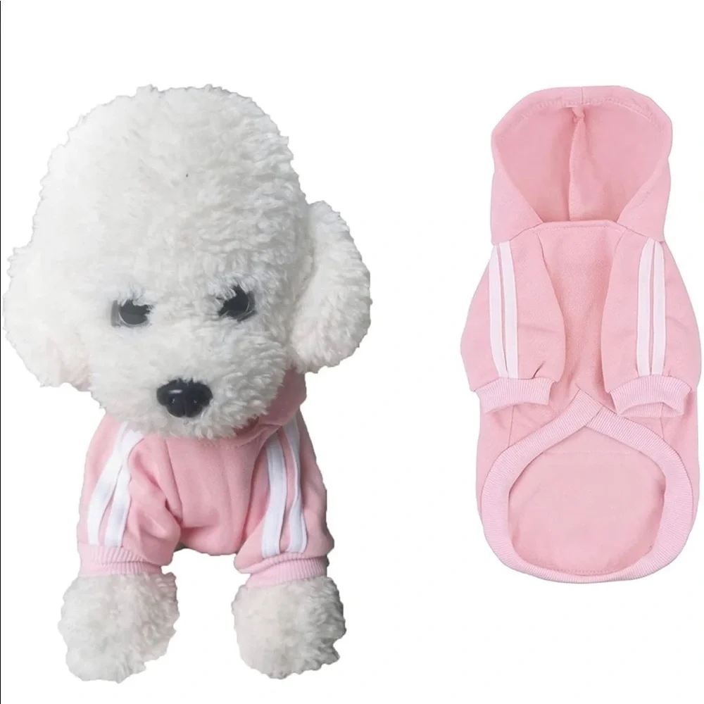 Pink Bone Heartbeat Pet Hoodie Small Dog Cat Pullover Sweatshirt with Pocket